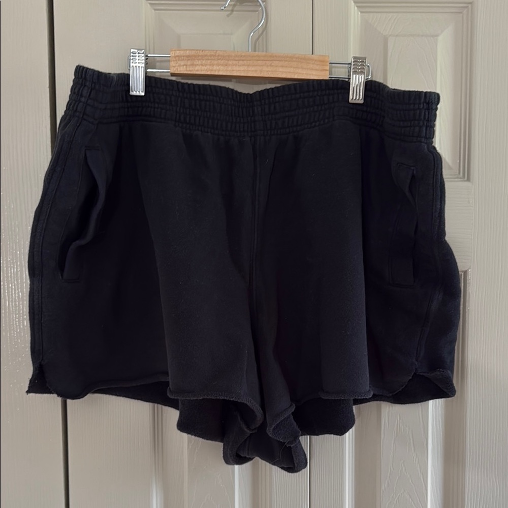 Aerie Black sweat Shorts with Relaxed Fit and Elastic Waistband